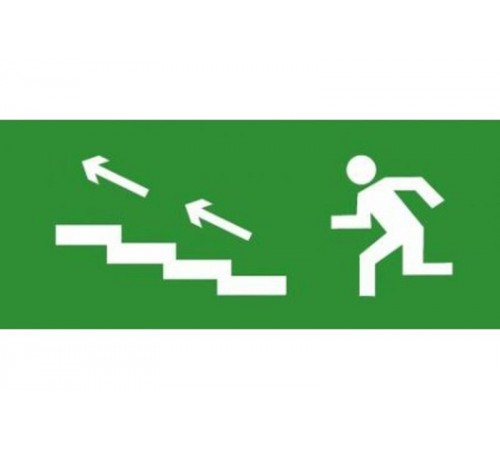 Эвакуационный знак ЭП15 По лестнице вверх налево 140x280 мм  ЭП15 140280  TechnoLux