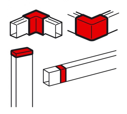 Торцевая заглушка/внутренний или внешний угол/накладка на стык - для мини-каналов Metra - 60x40  638198  Legrand