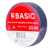 Изолента, класс А (профессиональная), 0.18х19мм, 20 метров, синяя EKF Simple  plc-iz-a-s  EKF