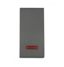 Переключатель с двух мест, с индикатором 45х22,5 мм (схема 6L) 16 A, 250 B (черный бархат) LK45  850408  Ecoplast