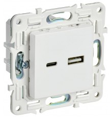 SKANDY Розетка USB A+C 3,1А SK-R14W арктический белый  SK-U22-D31-K01  IEK