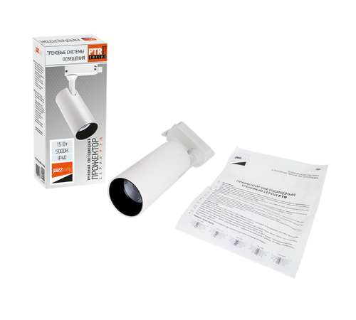 Светильник светодиодный трековый PTR 0715 15w 5000K 24° WH (белый) IP40  .5041233  Jazzway