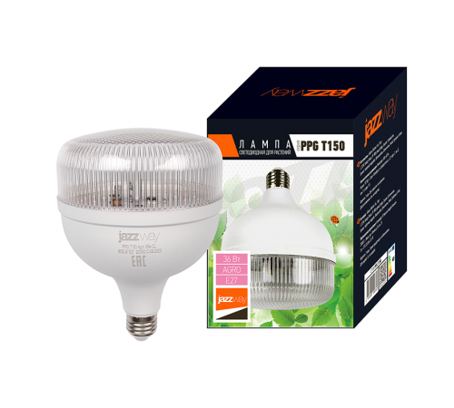 Лампа светодиодная PPG T150 Agro 36w CL E27  (для растений)  .5050389  Jazzway