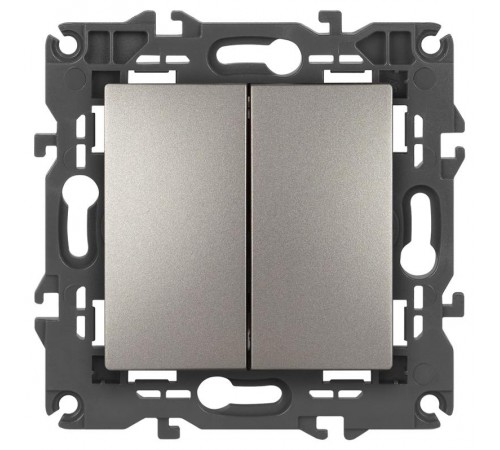 Переключатель Elegance 14-1112-16 перекрёстный двойной, 10АХ-250В, титан  Б0065798  ЭРА