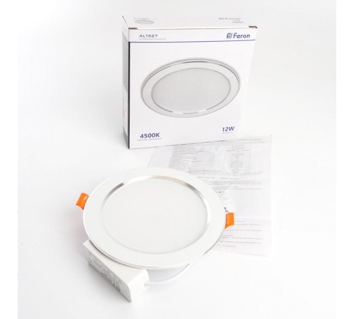 Светильник светодиодный встраиваемый AL1527 12W 4500K белый  41197  Feron