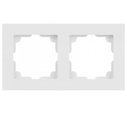 Рамка для розеток и выключателей Intro Accent 6-502-01М на 2 поста, СУ, белый матовый  Б0063751  Intro