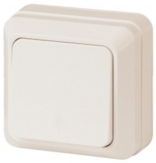 Выключатель Intro Quadro 2-101-02 одноклавишный 10А-250В, IP20, ОУ, слоновая кость  Б0053735  Intro