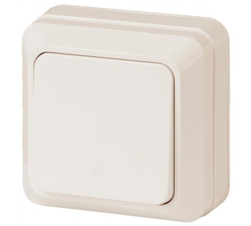 Выключатель Intro Quadro 2-101-02 одноклавишный 10А-250В, IP20, ОУ, слоновая кость  Б0053735  Intro