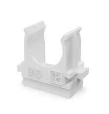 Крепёж-клипса для труб Полистирол белая д16 (100шт/2000шт уп/кор)  PR.02716б  Промрукав