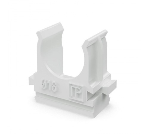Крепёж-клипса для труб Полистирол белая д16 (100шт/2000шт уп/кор)  PR.02716б  Промрукав
