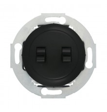 Выключатель 2-рычажковый (схема 5) 10 A, 250 B (черный) Vintage  882308-1  Ecoplast