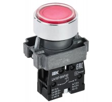 Кнопка LA167-BAF42 d=22мм 1р красная IEK  BBT20-BAF42-2-22-67-K04  IEK