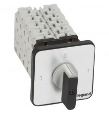 Трехпозиционный переключатель с положением ''0'' - PR 26 - 3П - 9 контактов - крепление на дверце  027505  Legrand