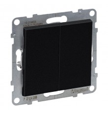 SUNO Переключатель двухклавишный 10А 250В. Безвинтовые зажимы. Цвет "Антрацит"  721408  Legrand