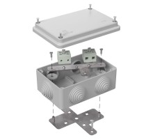 Коробка огнестойкая для о/п 40-0340-FR6.0-4 Е15-Е120 RAL7035 120х80х50 (20 шт/кор) серая  40-0340-7035-FR6.0-4  Промрукав