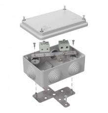 Коробка огнестойкая для о/п 40-0340-FR6.0-4 Е15-Е120 RAL7035 120х80х50 (20 шт/кор) серая  40-0340-7035-FR6.0-4  Промрукав