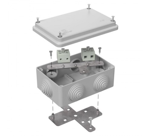 Коробка огнестойкая для о/п 40-0340-FR6.0-4 Е15-Е120 RAL7035 120х80х50 (20 шт/кор) серая  40-0340-7035-FR6.0-4  Промрукав