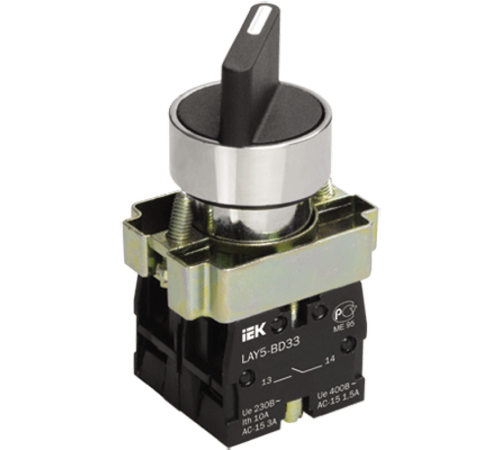 Переключатель LAY5-BD25 2 положения "I-0" стандарт ручка   BSW60-BD-2-K02  IEK