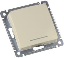Выключатель скрытой установки, одноклавишный, с индикацией, механизм, цвет слоновая кость  ВС10-412-01  HEGEL