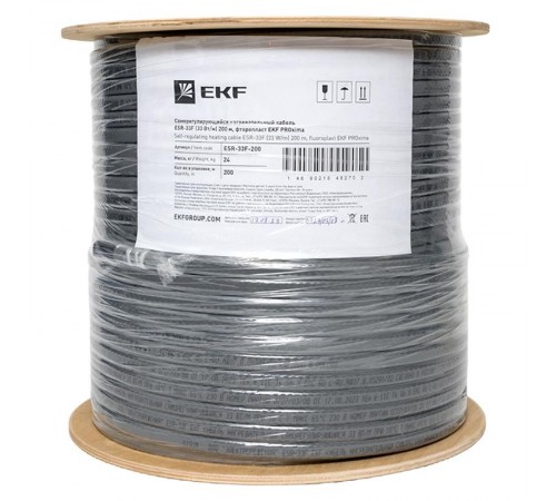 Саморегулирующийся нагревательный кабель ESR-33F (33 Вт/м) 200 м, фторопласт ESR-33F-200 EKF