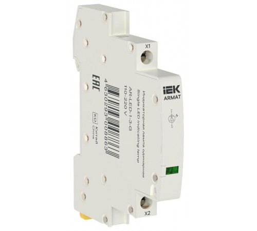ARMAT Лампа индикаторная одинарная LED 110-220В DC зеленая  AR-LED-1-3-G  IEK