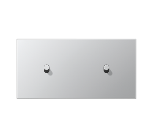 Центральная плата для выключателей, 2 поста (единая плата), для горизонтальной установки, тумблеры 1+1, цилиндр; металл; алюминий; LS1912  AL12-200R0