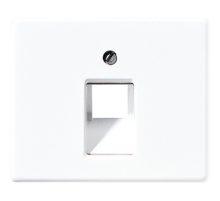 Крышка для одинарных телефонных и компьютерных розеток (UAE), фиксация винтом; металл; белый; SL500  SL569-1UAWW  Jung