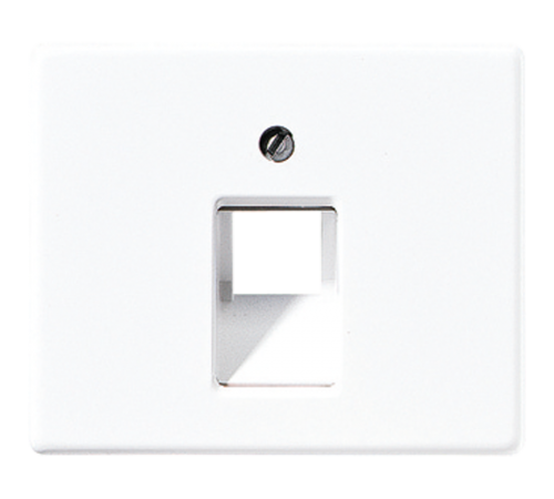 Крышка для одинарных телефонных и компьютерных розеток (UAE), фиксация винтом; металл; белый; SL500  SL569-1UAWW  Jung