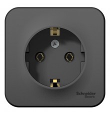 Blanca Антрацит О/У Розетка с заземлением без шторок, 16А, 250В  BLNRA010106  SE