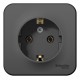 Blanca Антрацит О/У Розетка с заземлением без шторок, 16А, 250В  BLNRA010106  SE