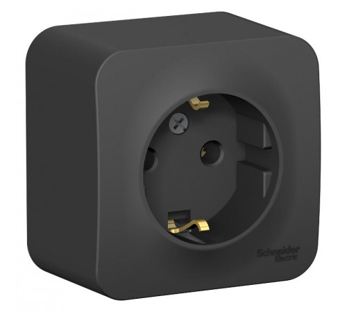 Blanca Антрацит О/У Розетка с заземлением без шторок, 16А, 250В  BLNRA010106  SE