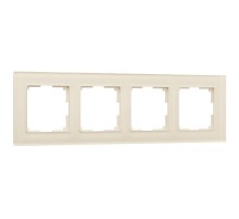W0041141/ Электроустановочные изделия - Рамка на 4 поста (молочный, стекло)  a058816  Werkel