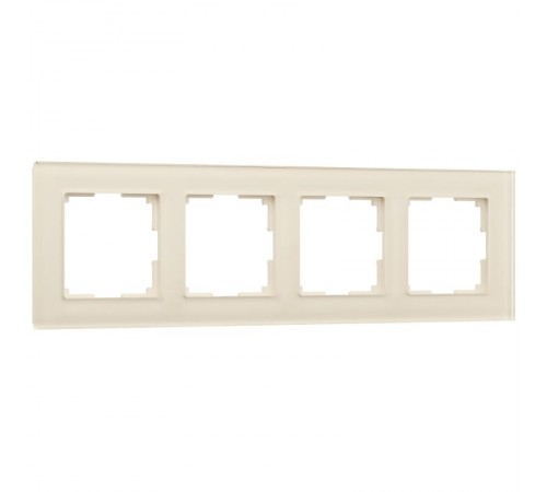 W0041141/ Электроустановочные изделия - Рамка на 4 поста (молочный, стекло)  a058816  Werkel