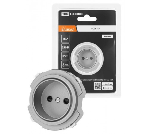 Розетка 2П 16А 250В с защ. шт. платина, "Байкал"   SQ1819-0308  TDM