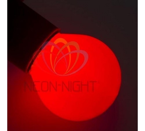 Лампа накаливания e27 10 Вт красная колба  401-112  NEON-NIGHT