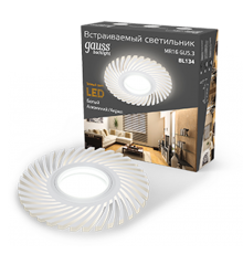 Светильник точечный встраиваемый Backlight BL134 Кругл./узор. Белый, Gu5.3, 3W, LED 3000K  BL134  Gauss