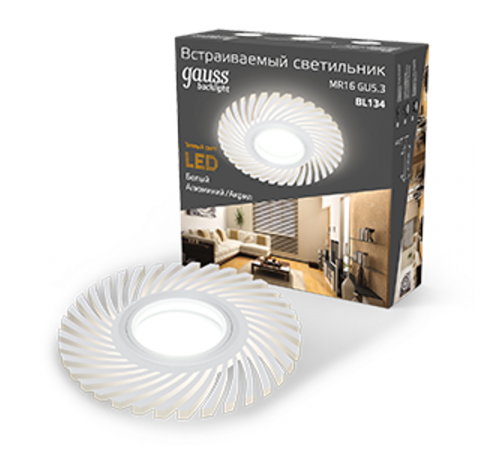 Светильник точечный встраиваемый Backlight BL134 Кругл./узор. Белый, Gu5.3, 3W, LED 3000K  BL134  Gauss
