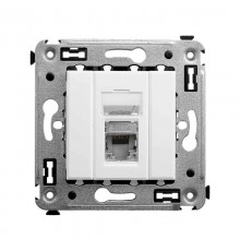 Компьютерная розетка RJ-45 в стену, кат.5e одинарнаяэкранированная,"Avanti", "Белое облако"  4400363  DKC