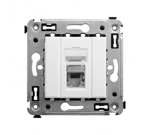 Компьютерная розетка RJ-45 в стену, кат.5e одинарнаяэкранированная,"Avanti", "Белое облако"  4400363  DKC
