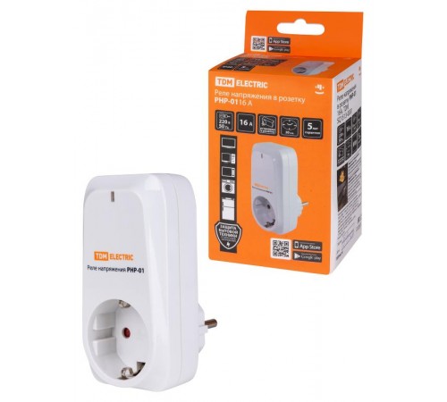 Реле напряжения в розетку РНР-01, 16А  SQ1513-0001  TDM