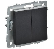 BRITE Выключатель 2-клавишный перекрестный 10А ВС10-2-3-БрЧ черный  BR-V23-0-10-K02  IEK