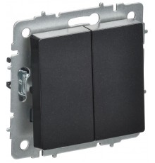 BRITE Выключатель 2-клавишный перекрестный 10А ВС10-2-3-БрЧ черный  BR-V23-0-10-K02  IEK