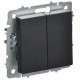 BRITE Выключатель 2-клавишный перекрестный 10А ВС10-2-3-БрЧ черный  BR-V23-0-10-K02  IEK
