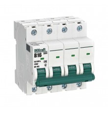 Выключатель автоматический четырехполюсный ВА-103 4Р 16А характеристика B 6кА  12257DEK  DEKraft
