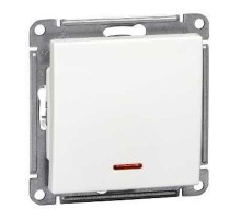 W59 Белый Выключатель 1-клавишный 10АХ с подсветкой  VS110-153-1-86  SE