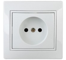 1-201-01  Intro Розетка 2P, 16А-250В, IP20, СУ, Plano, белый  Б0027607  Intro