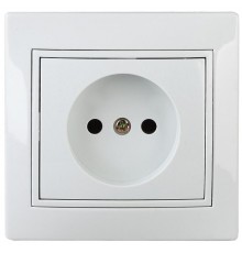 1-201-01  Intro Розетка 2P, 16А-250В, IP20, СУ, Plano, белый  Б0027607  Intro