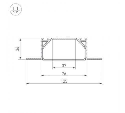 Профиль ARH-LINIA72-FANTOM-2000 ANOD  025025  Arlight