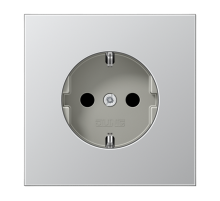 Штепсельная розетка SCHUKO 16А / 250В, пружинные зажимы; металл; алюминий; Aluminium  AL1520  Jung