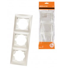 Рамка 3-х постовая вертикальная перламутр "Лама"  SQ1815-0834  TDM